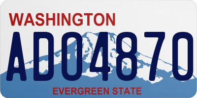 WA license plate ADO4870