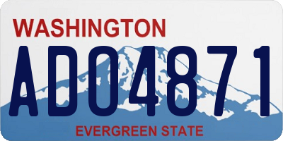 WA license plate ADO4871