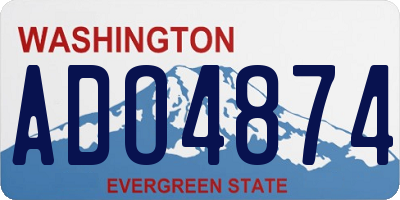WA license plate ADO4874