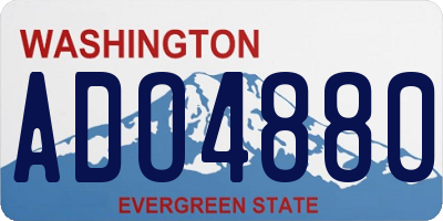 WA license plate ADO4880