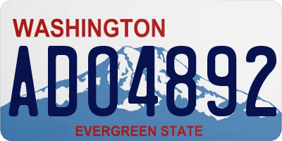 WA license plate ADO4892