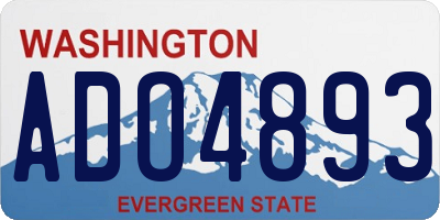 WA license plate ADO4893
