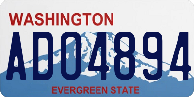 WA license plate ADO4894
