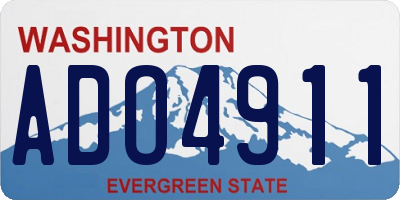 WA license plate ADO4911