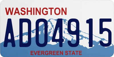 WA license plate ADO4915