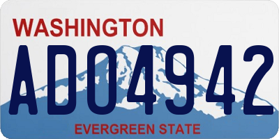 WA license plate ADO4942