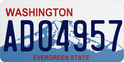 WA license plate ADO4957