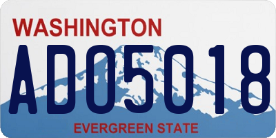 WA license plate ADO5018