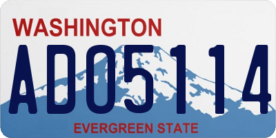 WA license plate ADO5114