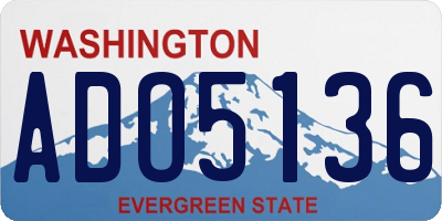 WA license plate ADO5136