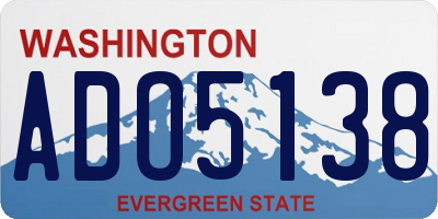 WA license plate ADO5138
