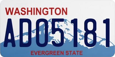 WA license plate ADO5181