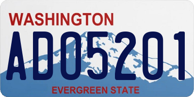 WA license plate ADO5201
