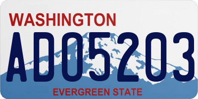 WA license plate ADO5203