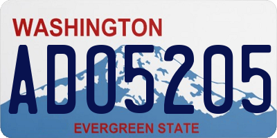 WA license plate ADO5205