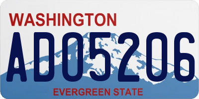 WA license plate ADO5206