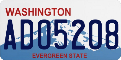 WA license plate ADO5208