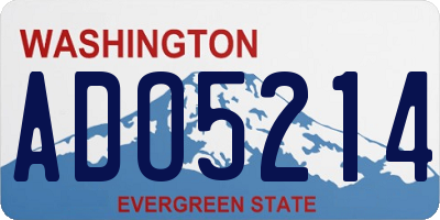 WA license plate ADO5214