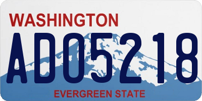 WA license plate ADO5218