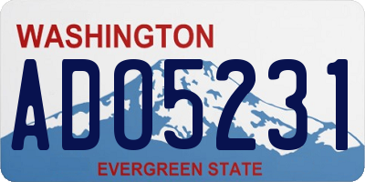 WA license plate ADO5231