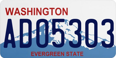 WA license plate ADO5303