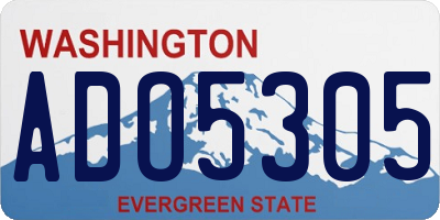 WA license plate ADO5305