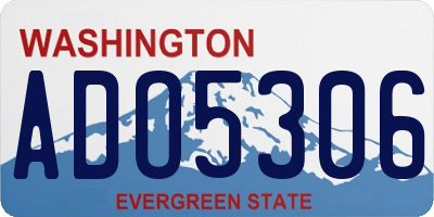 WA license plate ADO5306