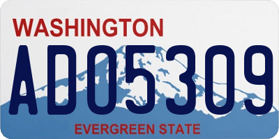 WA license plate ADO5309