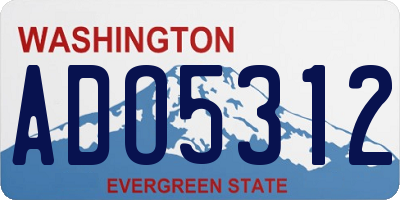 WA license plate ADO5312