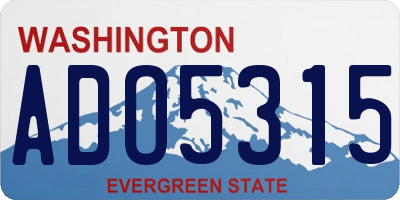 WA license plate ADO5315