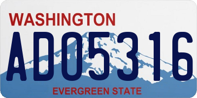 WA license plate ADO5316
