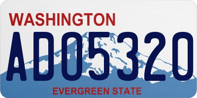 WA license plate ADO5320