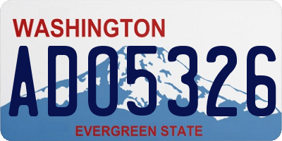 WA license plate ADO5326