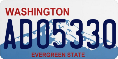 WA license plate ADO5330