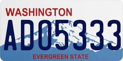 WA license plate ADO5333