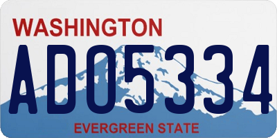 WA license plate ADO5334