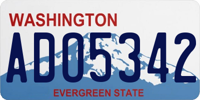 WA license plate ADO5342