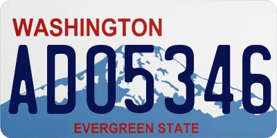 WA license plate ADO5346