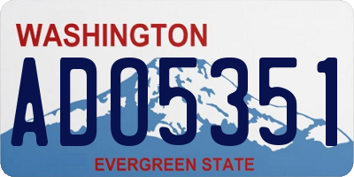WA license plate ADO5351