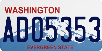 WA license plate ADO5353