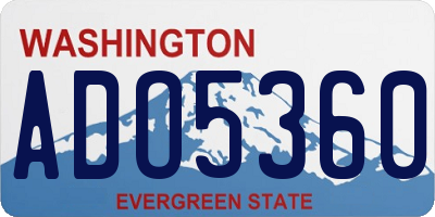 WA license plate ADO5360