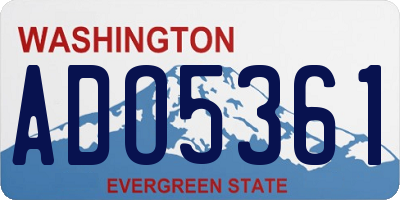 WA license plate ADO5361