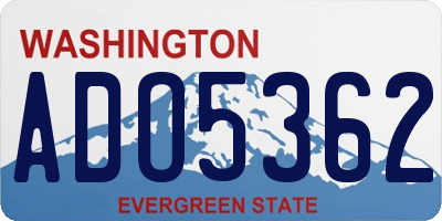 WA license plate ADO5362