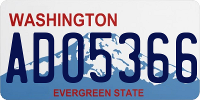 WA license plate ADO5366