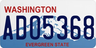 WA license plate ADO5368