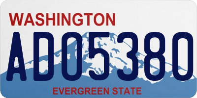 WA license plate ADO5380
