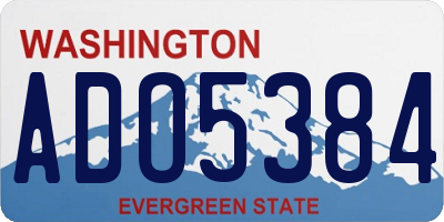 WA license plate ADO5384