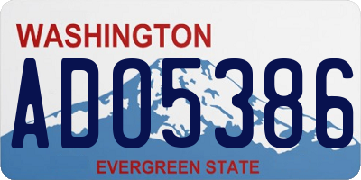 WA license plate ADO5386