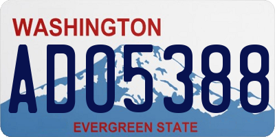 WA license plate ADO5388