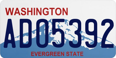 WA license plate ADO5392